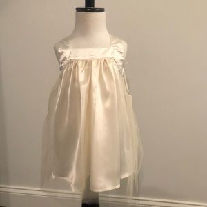 Ivory chiffon and satin dress